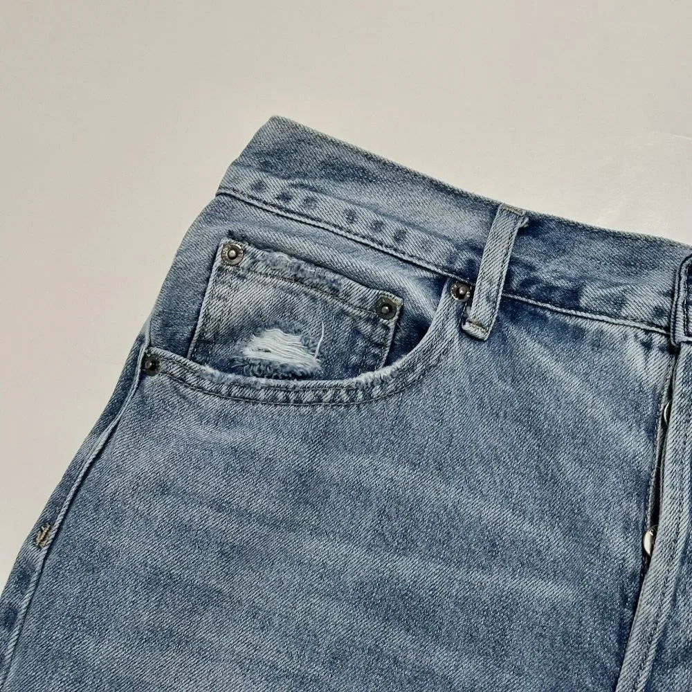 Pistola Cassie High Waist Ripped Crop Straight Leg Jeans In Los Feliz  Size 30 - Picture 16 of 16